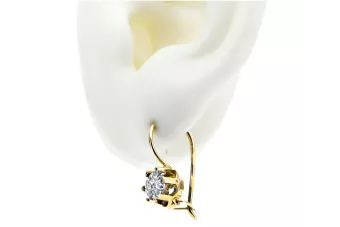 Žirkoniai 14k geltono aukso Auskarai Vintage vec019y